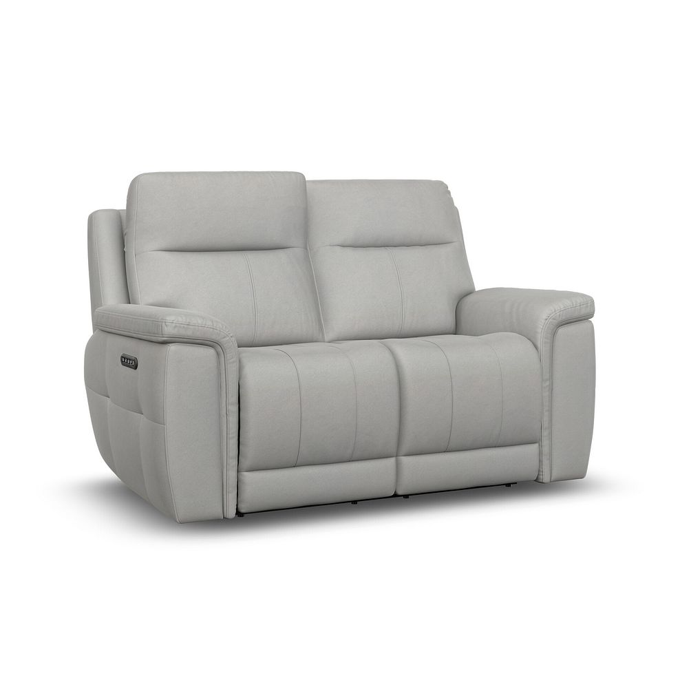 Dalton 2 Seater Electric Recliner Sofa with Power Headrests in Bella Lead Grey Fabric 2