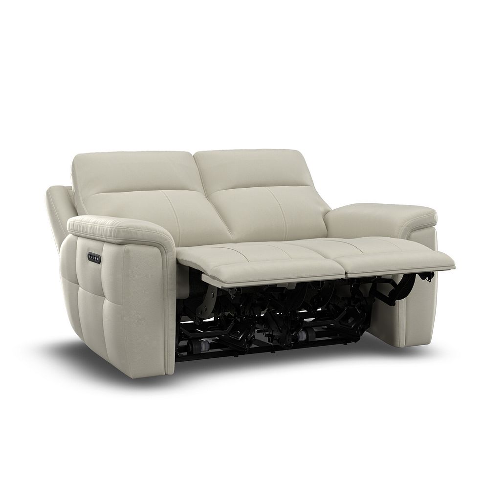 Dalton 2 Seater Electric Recliner Sofa with Power Headrests in Bone China Leather 12
