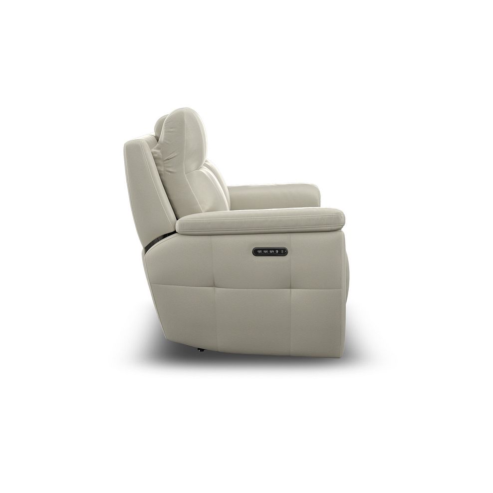 Dalton 2 Seater Electric Recliner Sofa with Power Headrests in Bone China Leather 16