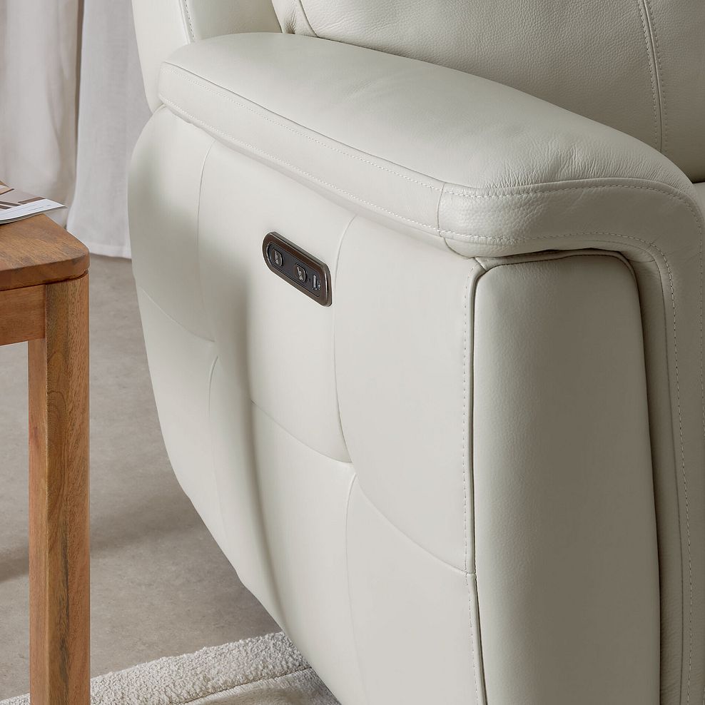 Dalton 2 Seater Electric Recliner Sofa with Power Headrests in Bone China Leather 4