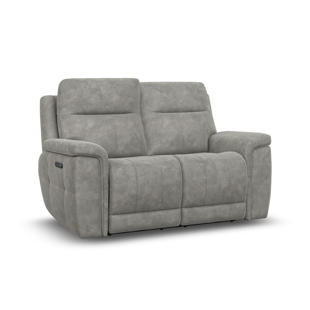 Dalton 2 Seater Electric Recliner Sofa with Power Headrests in Dexter Stone Fabric 2
