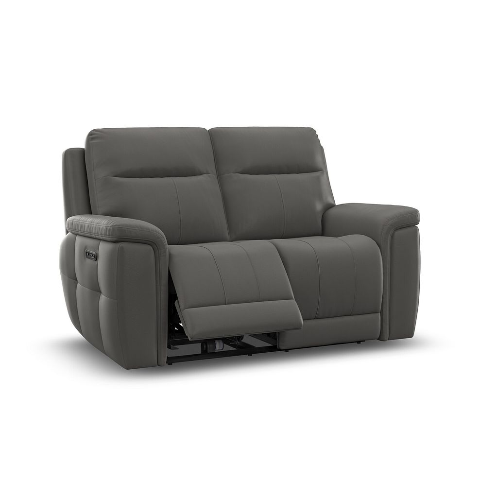 Dalton 2 Seater Electric Recliner Sofa with Power Headrests in Elephant Grey Leather 3