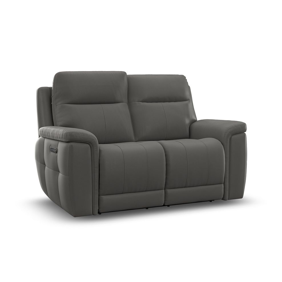 Dalton 2 Seater Electric Recliner Sofa with Power Headrests in Elephant Grey Leather 2