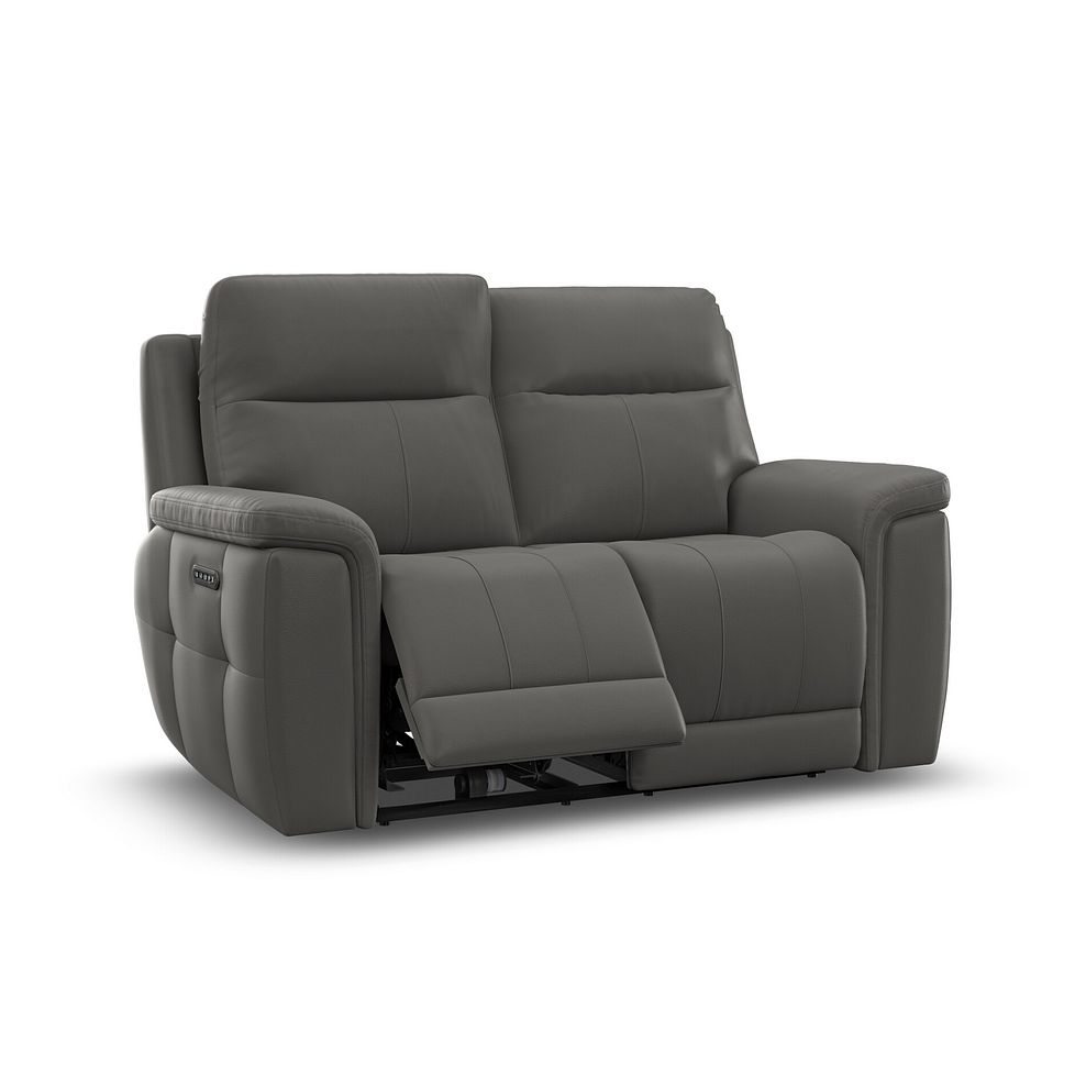 Dalton 2 Seater Electric Recliner Sofa with Power Headrests in Elephant Grey Leather 4