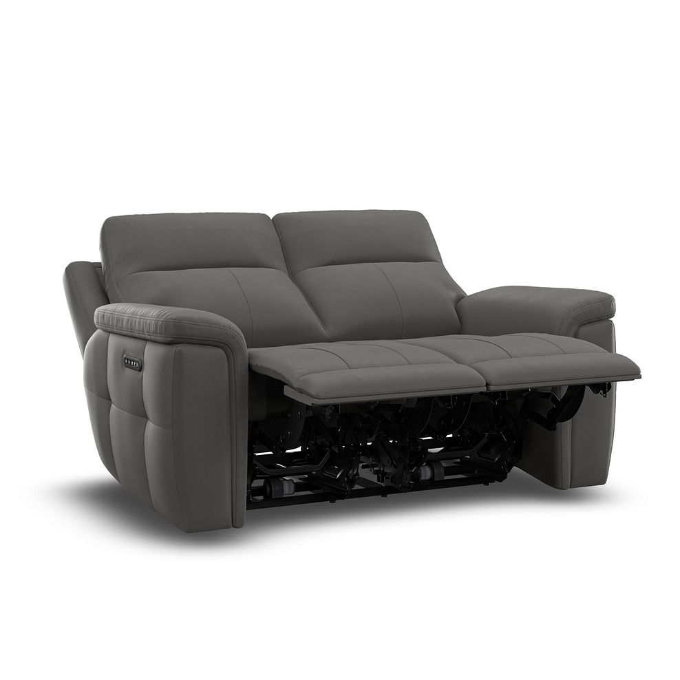 Dalton 2 Seater Electric Recliner Sofa with Power Headrests in Elephant Grey Leather 8