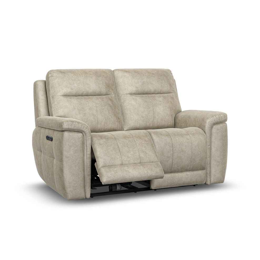 Dalton 2 Seater Electric Recliner Sofa with Power Headrests in Marble Cream Fabric 3