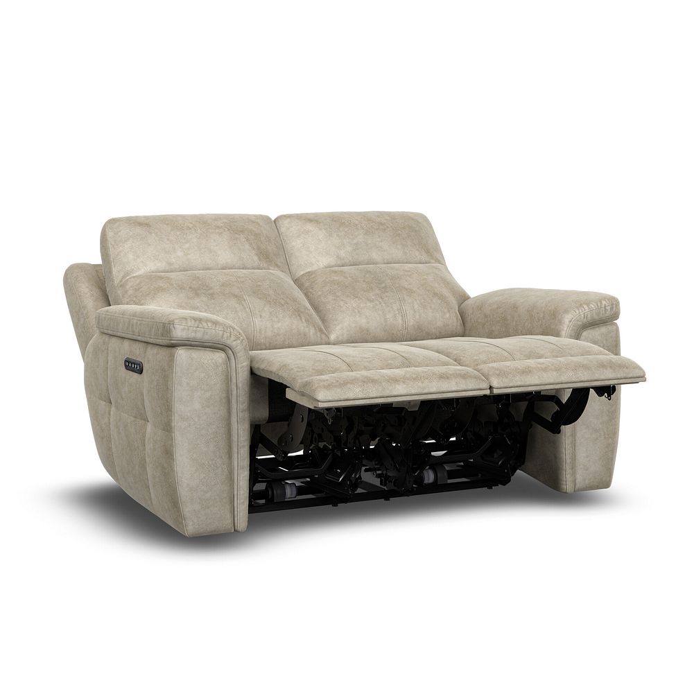 Dalton 2 Seater Electric Recliner Sofa with Power Headrests in Marble Cream Fabric 8