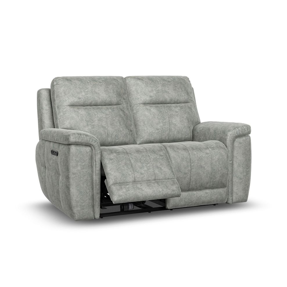 Dalton 2 Seater Electric Recliner Sofa with Power Headrests in Marble Silver Fabric 3