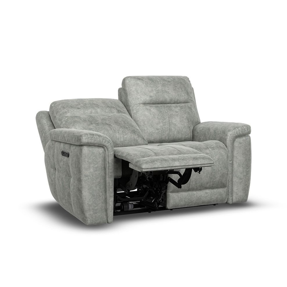 Dalton 2 Seater Electric Recliner Sofa with Power Headrests in Marble Silver Fabric 5
