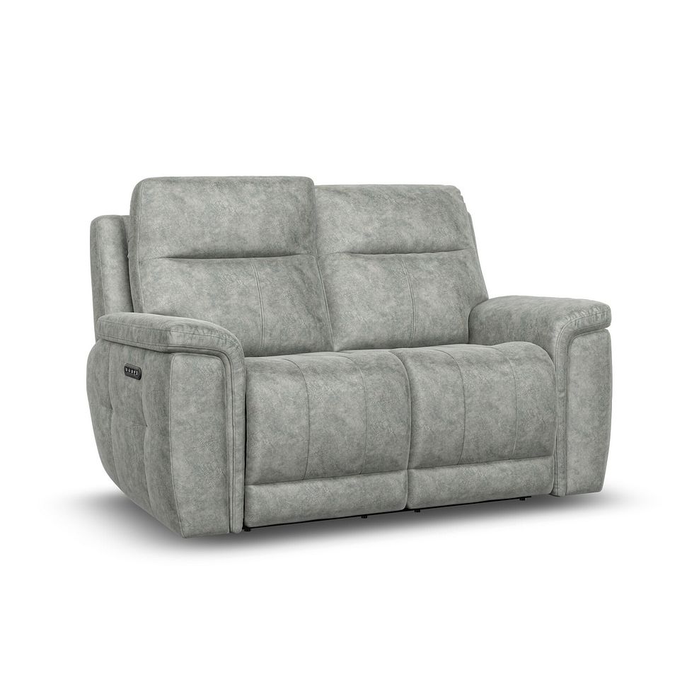 Dalton 2 Seater Electric Recliner Sofa with Power Headrests in Marble Silver Fabric 2