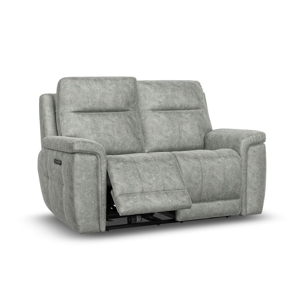Dalton 2 Seater Electric Recliner Sofa with Power Headrests in Marble Silver Fabric 4
