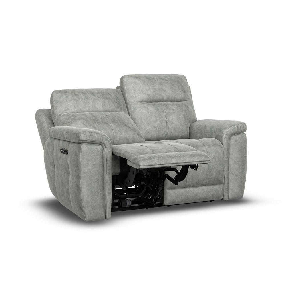 Dalton 2 Seater Electric Recliner Sofa with Power Headrests in Marble Silver Fabric 6