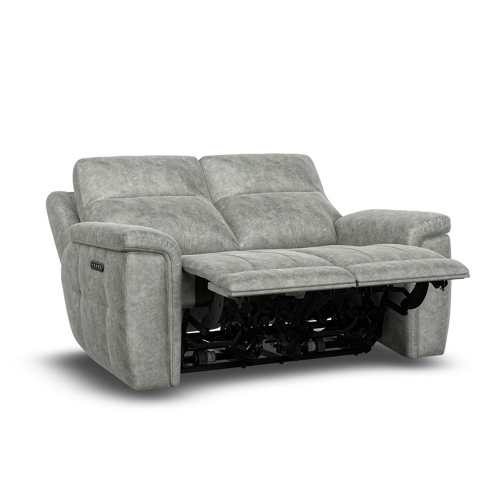 Dalton 2 Seater Electric Recliner Sofa with Power Headrests in Marble Silver Fabric 8