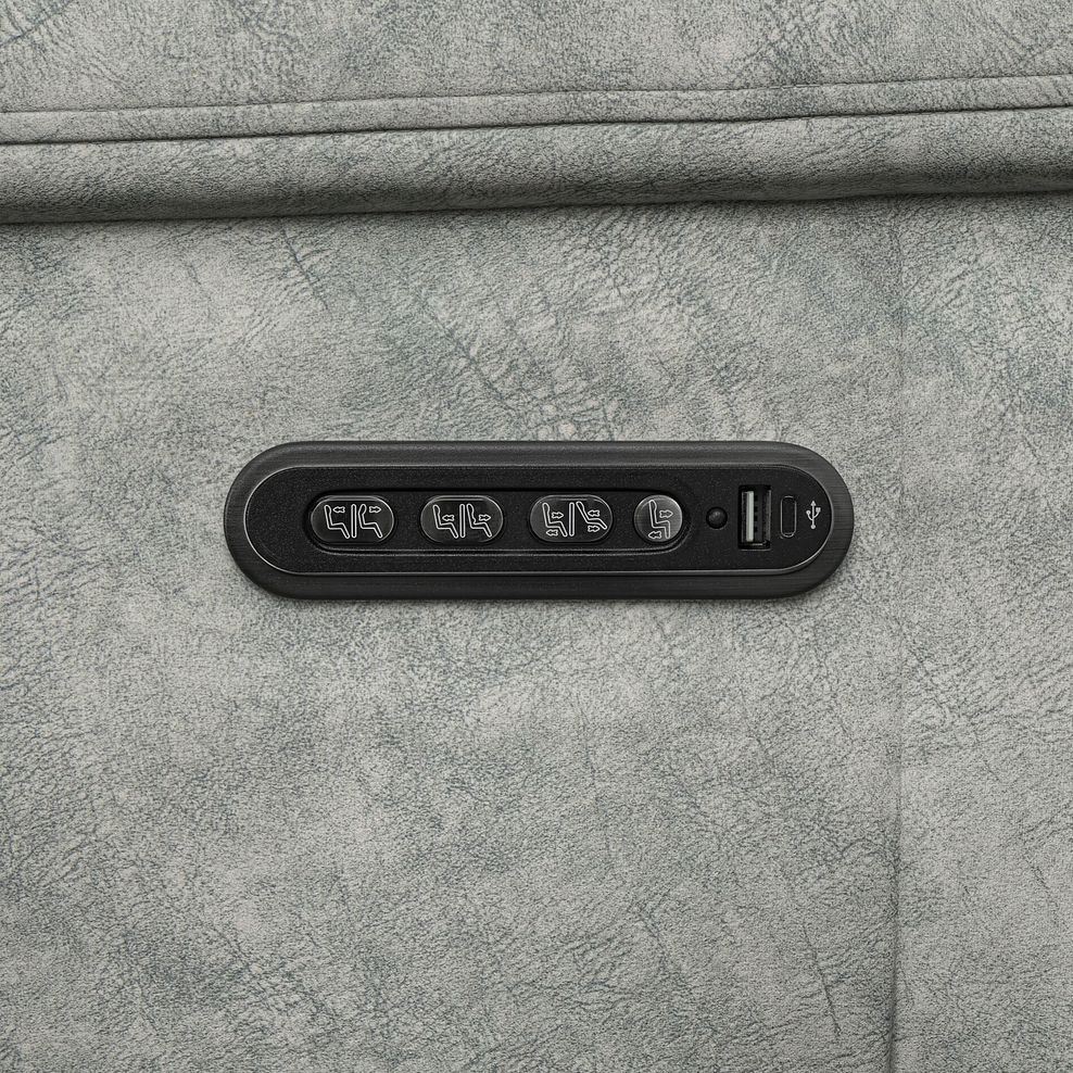 Dalton 2 Seater Electric Recliner Sofa with Power Headrests in Marble Silver Fabric 17