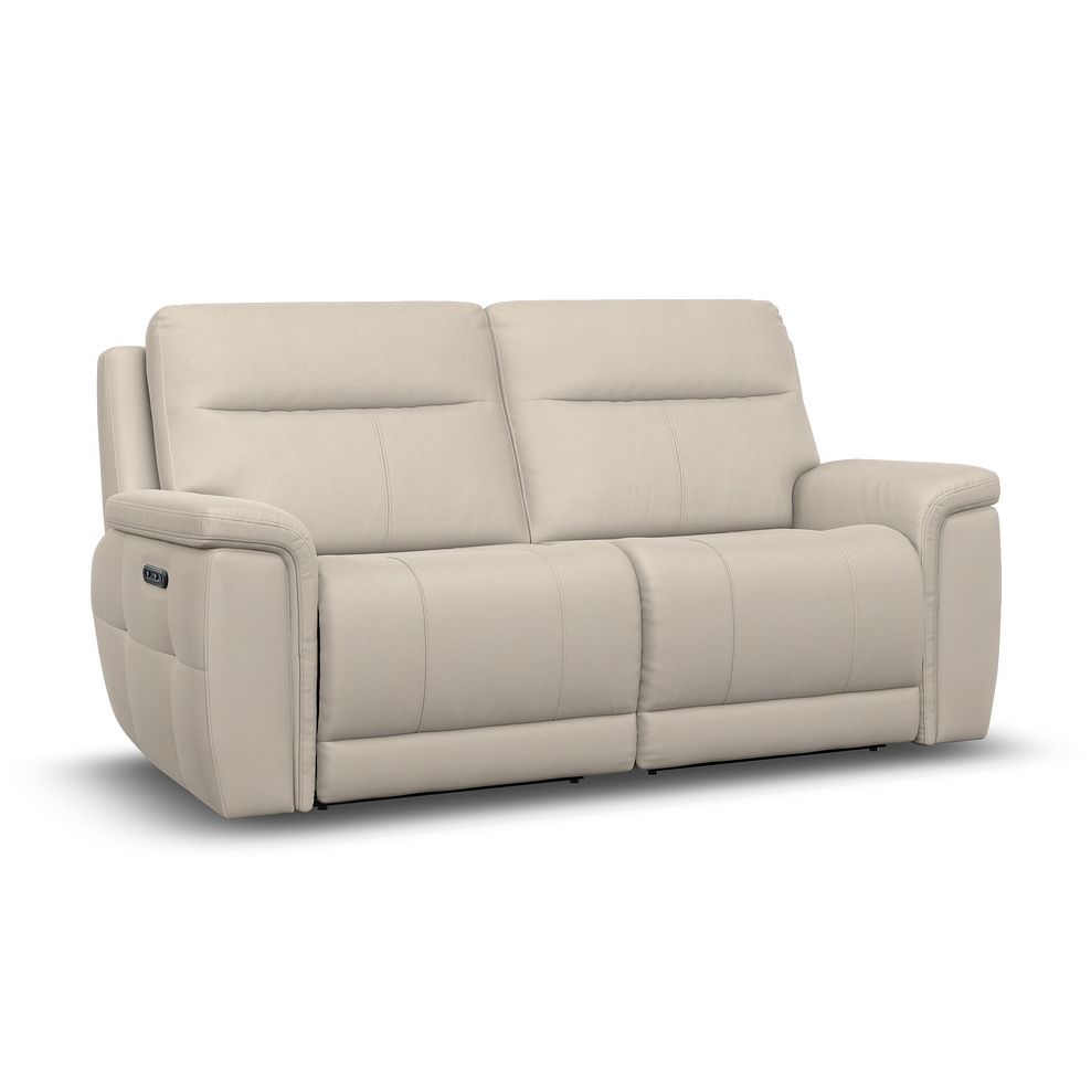 Dalton 3 Seater Electric Recliner Sofa in Bella Barley White Fabric 1