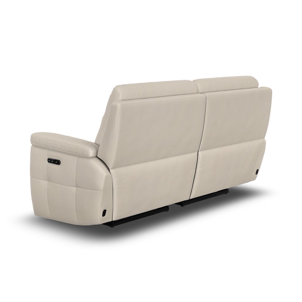 Dalton 3 Seater Electric Recliner Sofa in Bella Barley White Fabric 6