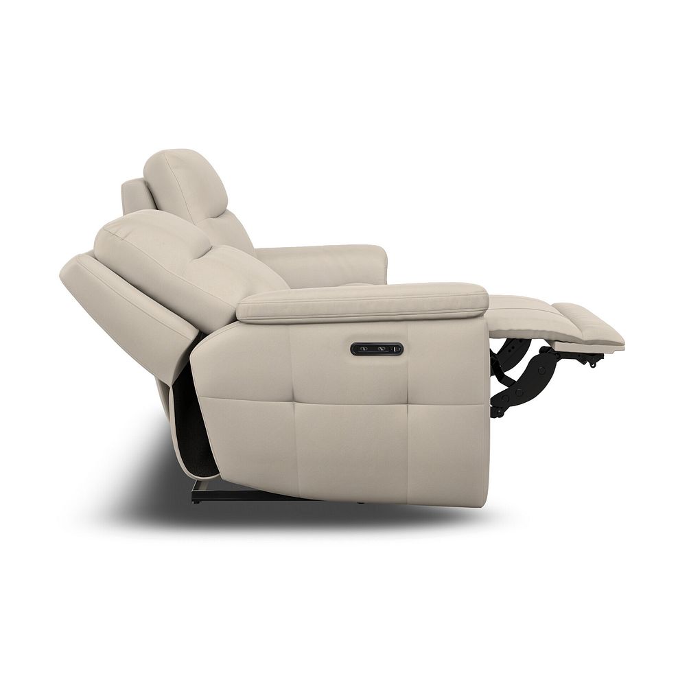 Dalton 3 Seater Electric Recliner Sofa in Bella Barley White Fabric 8