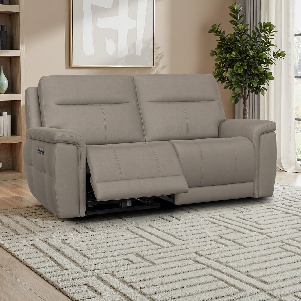 Dalton 3 Seater Electric Recliner Sofa in Bella Latte Fabric 20