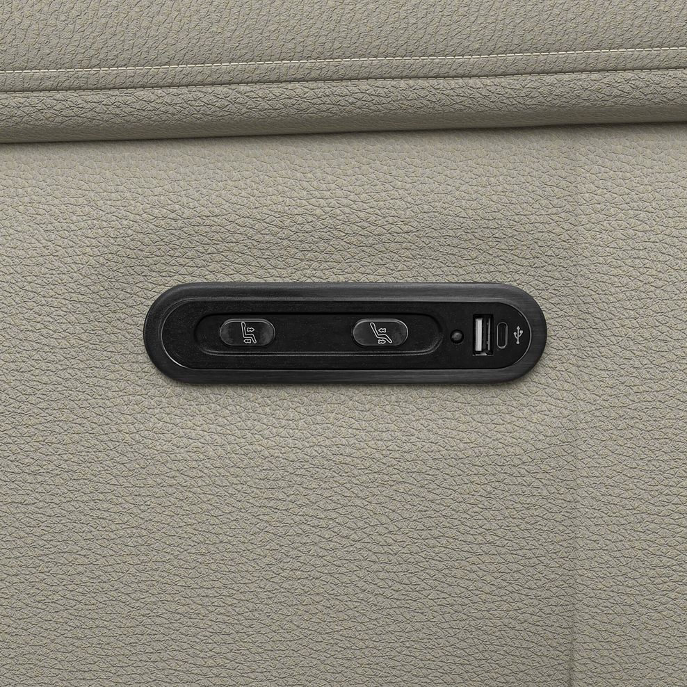 Dalton 3 Seater Electric Recliner Sofa in Bone China Leather 11