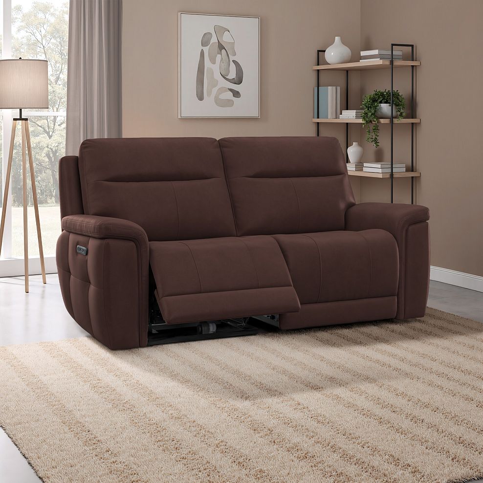 Dalton 3 Seater Electric Recliner Sofa in Chestnut Leather 1