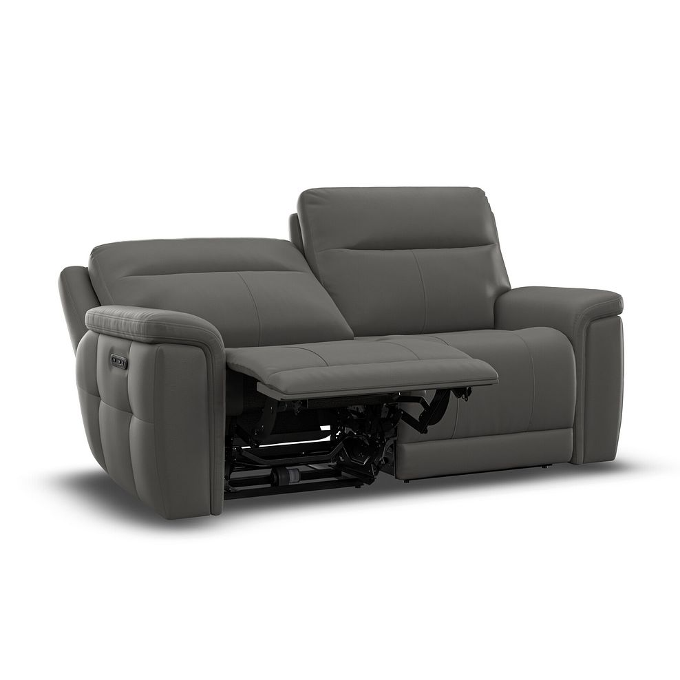 Dalton 3 Seater Electric Recliner Sofa in Elephant Grey Leather 3