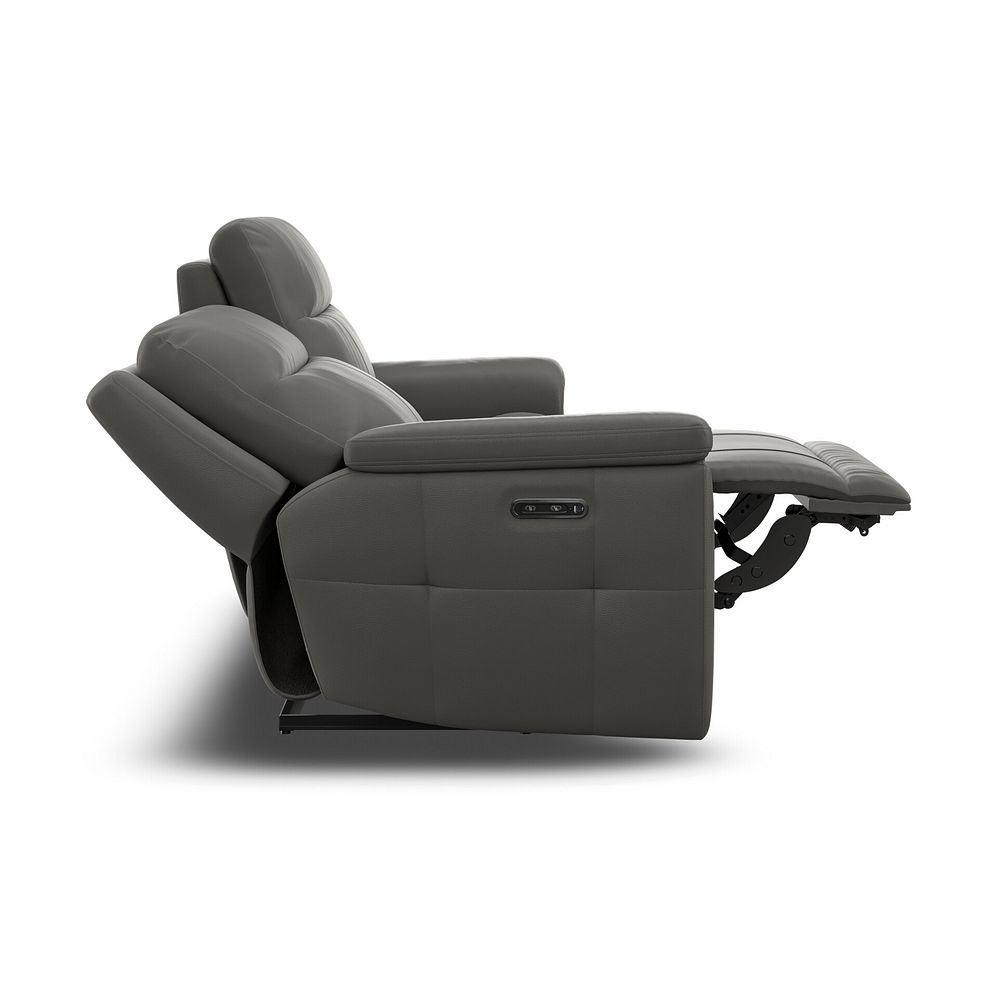 Dalton 3 Seater Electric Recliner Sofa in Elephant Grey Leather 8