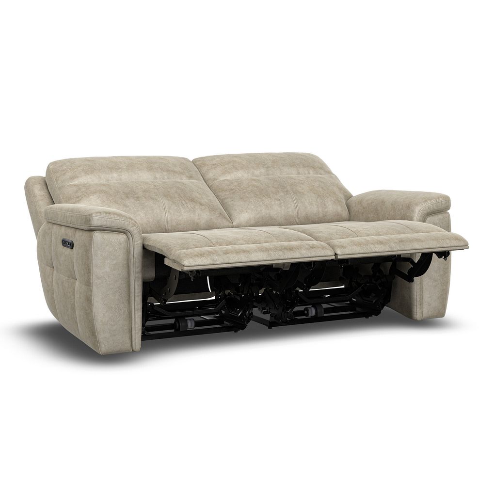 Dalton 3 Seater Electric Recliner Sofa in Marble Cream Fabric 4