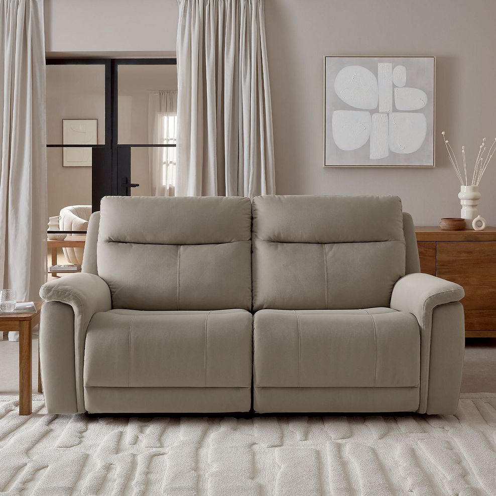 Dalton 3 Seater Electric Recliner Sofa with Power Headrests in Bella Latte Fabric 4