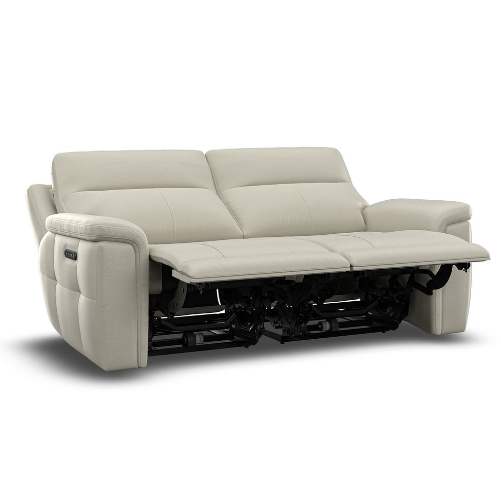 Dalton 3 Seater Electric Recliner Sofa with Power Headrests in Bone China Leather 8