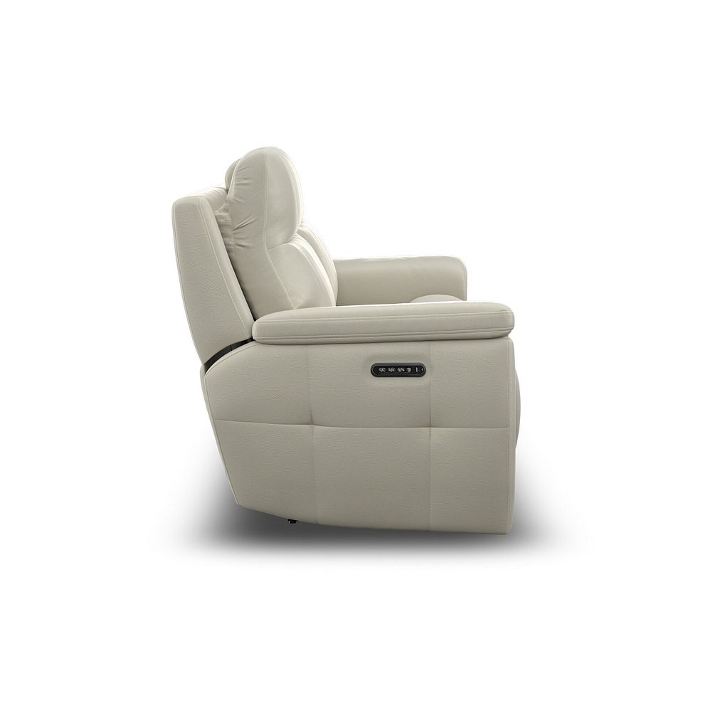 Dalton 3 Seater Electric Recliner Sofa with Power Headrests in Bone China Leather 12