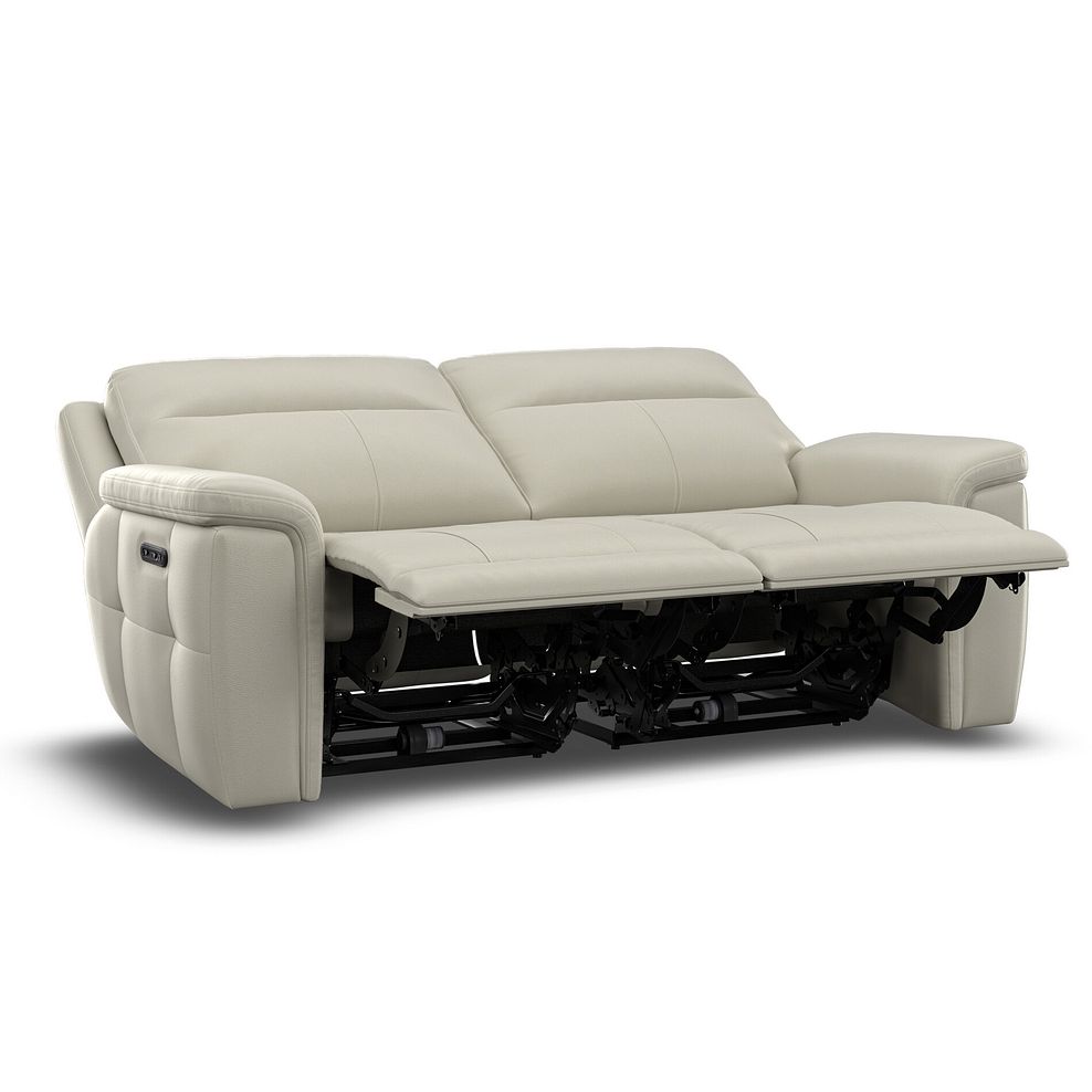 Dalton 3 Seater Electric Recliner Sofa with Power Headrests in Bone China Leather 7