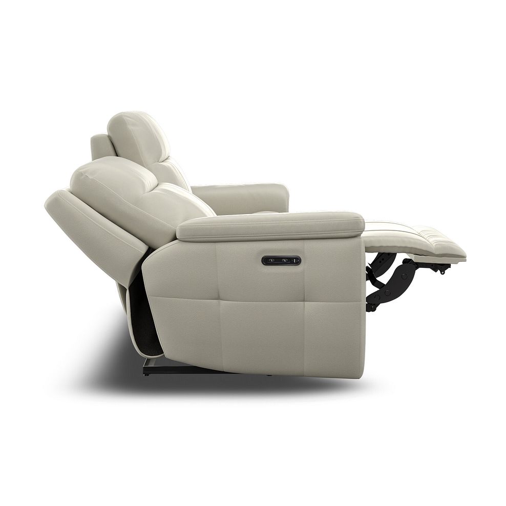 Dalton 3 Seater Electric Recliner Sofa with Power Headrests in Bone China Leather 13