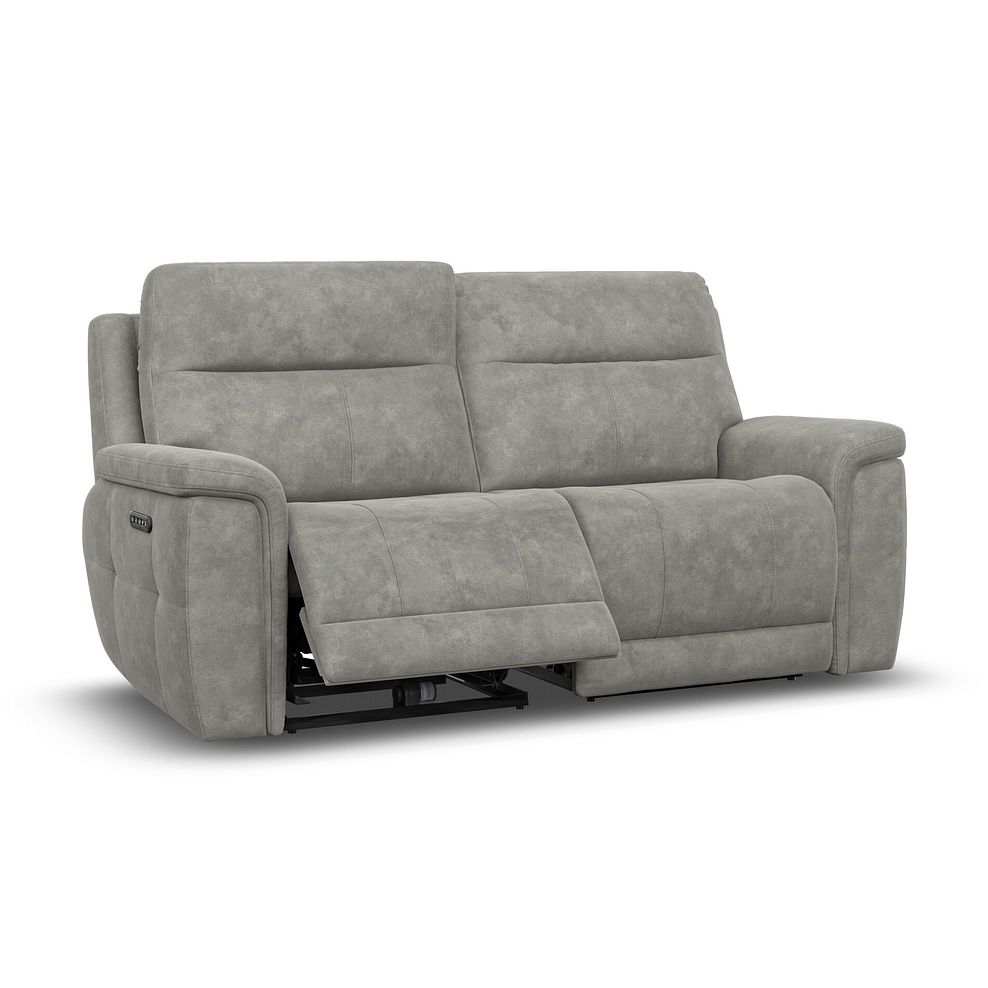 Dalton 3 Seater Electric Recliner Sofa with Power Headrests in Dexter Stone Fabric 4