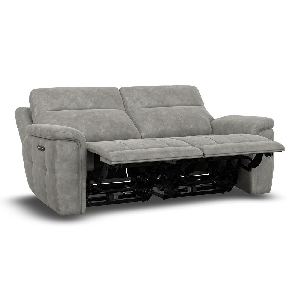 Dalton 3 Seater Electric Recliner Sofa with Power Headrests in Dexter Stone Fabric 8