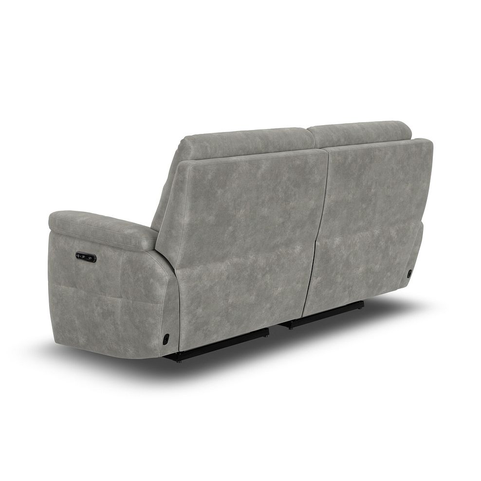 Dalton 3 Seater Electric Recliner Sofa with Power Headrests in Dexter Stone Fabric 10