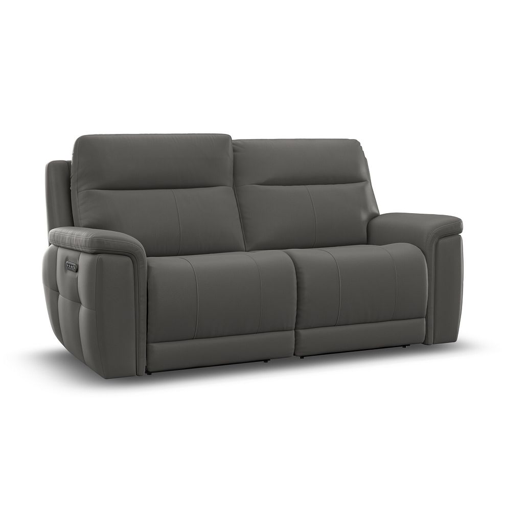 Dalton 3 Seater Electric Recliner Sofa with Power Headrests in Elephant Grey Leather 2