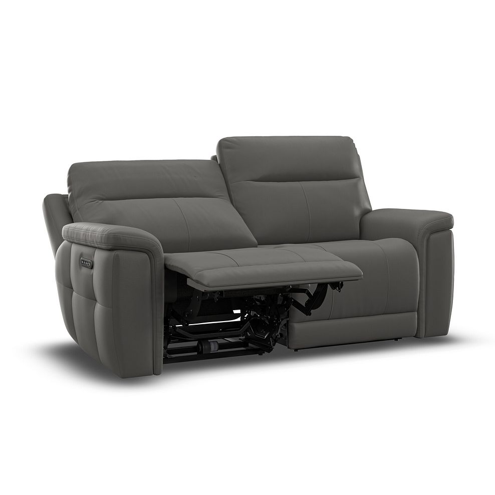 Dalton 3 Seater Electric Recliner Sofa with Power Headrests in Elephant Grey Leather 6