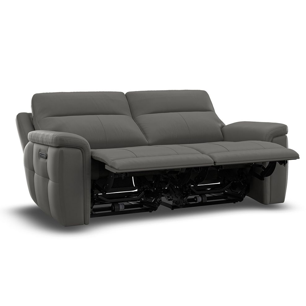 Dalton 3 Seater Electric Recliner Sofa with Power Headrests in Elephant Grey Leather 8