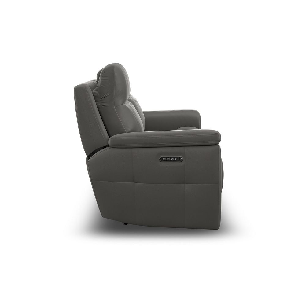 Dalton 3 Seater Electric Recliner Sofa with Power Headrests in Elephant Grey Leather 12