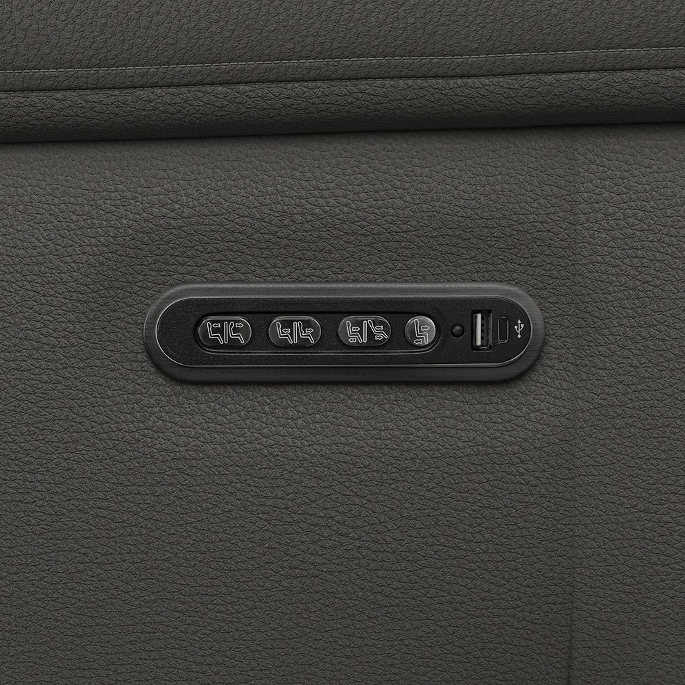 Dalton 3 Seater Electric Recliner Sofa with Power Headrests in Elephant Grey Leather 19