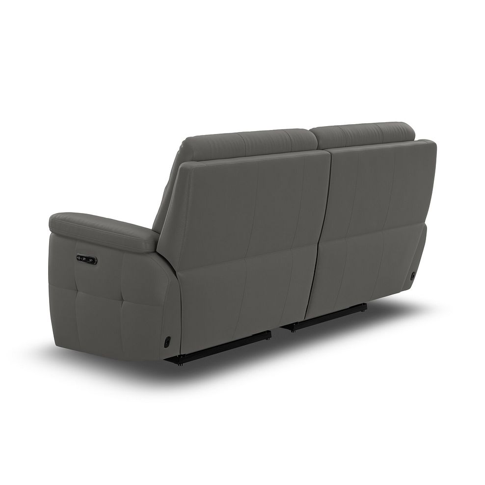 Dalton 3 Seater Electric Recliner Sofa with Power Headrests in Elephant Grey Leather 10