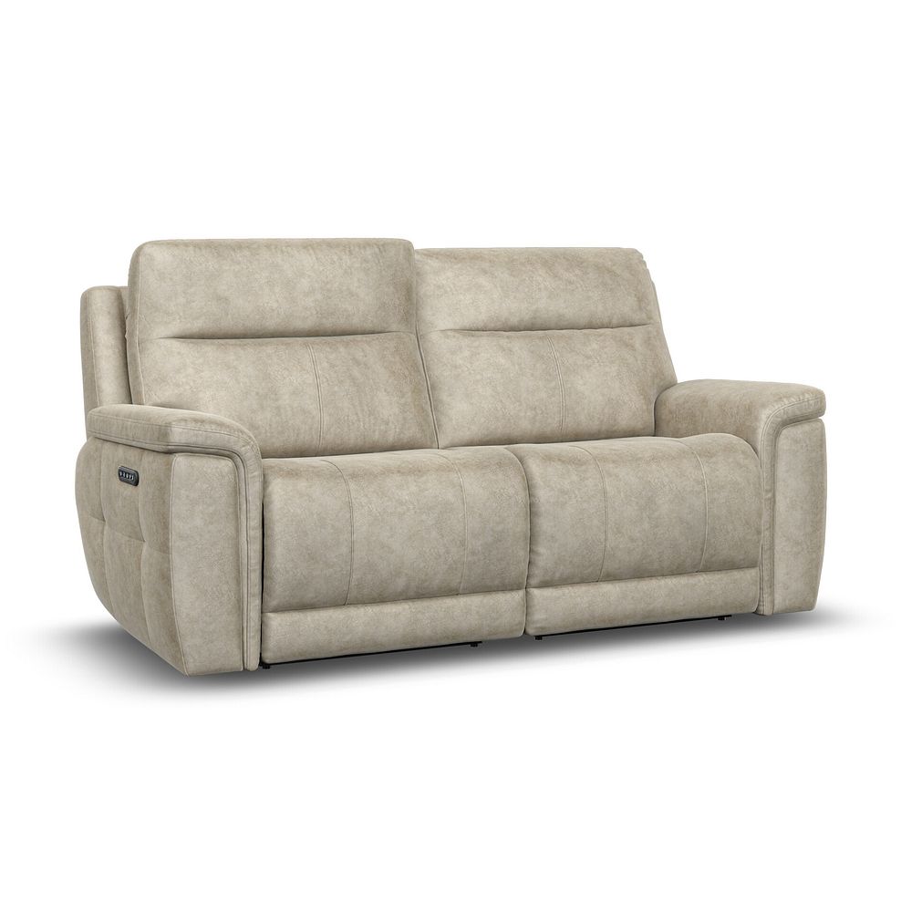 Dalton 3 Seater Electric Recliner Sofa with Power Headrests in Marble Cream Fabric 2