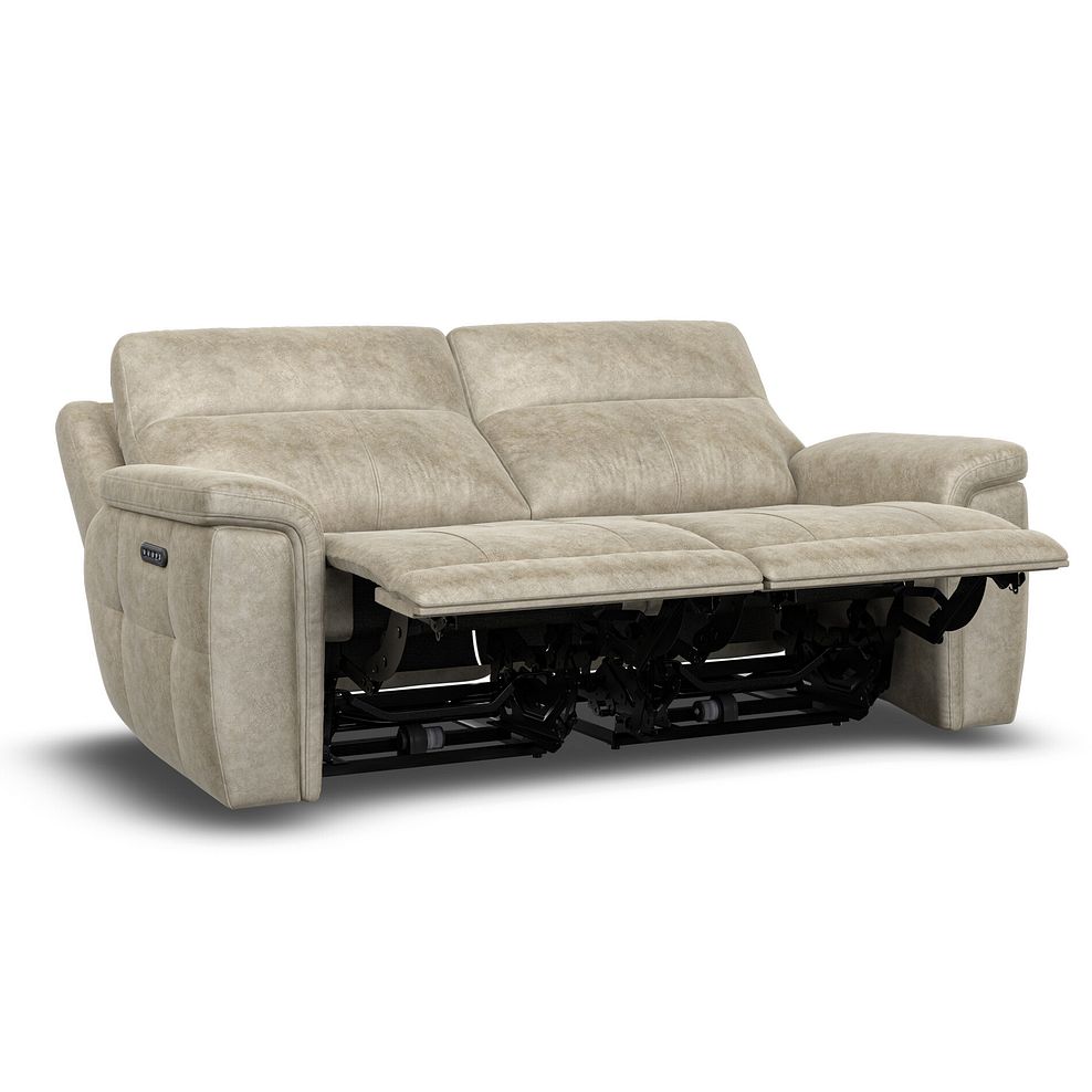 Dalton 3 Seater Electric Recliner Sofa with Power Headrests in Marble Cream Fabric 8