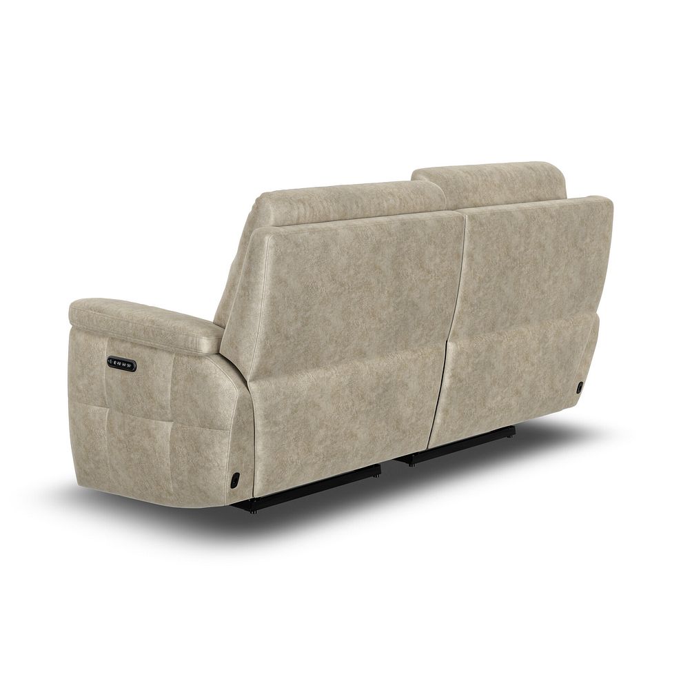 Dalton 3 Seater Electric Recliner Sofa with Power Headrests in Marble Cream Fabric 10