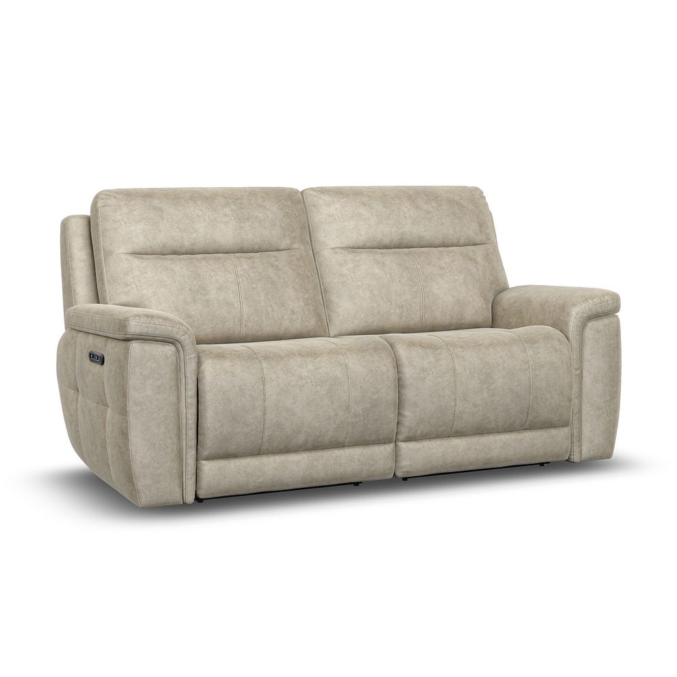 Dalton 3 Seater Electric Recliner Sofa with Power Headrests in Marble Cream Fabric 1