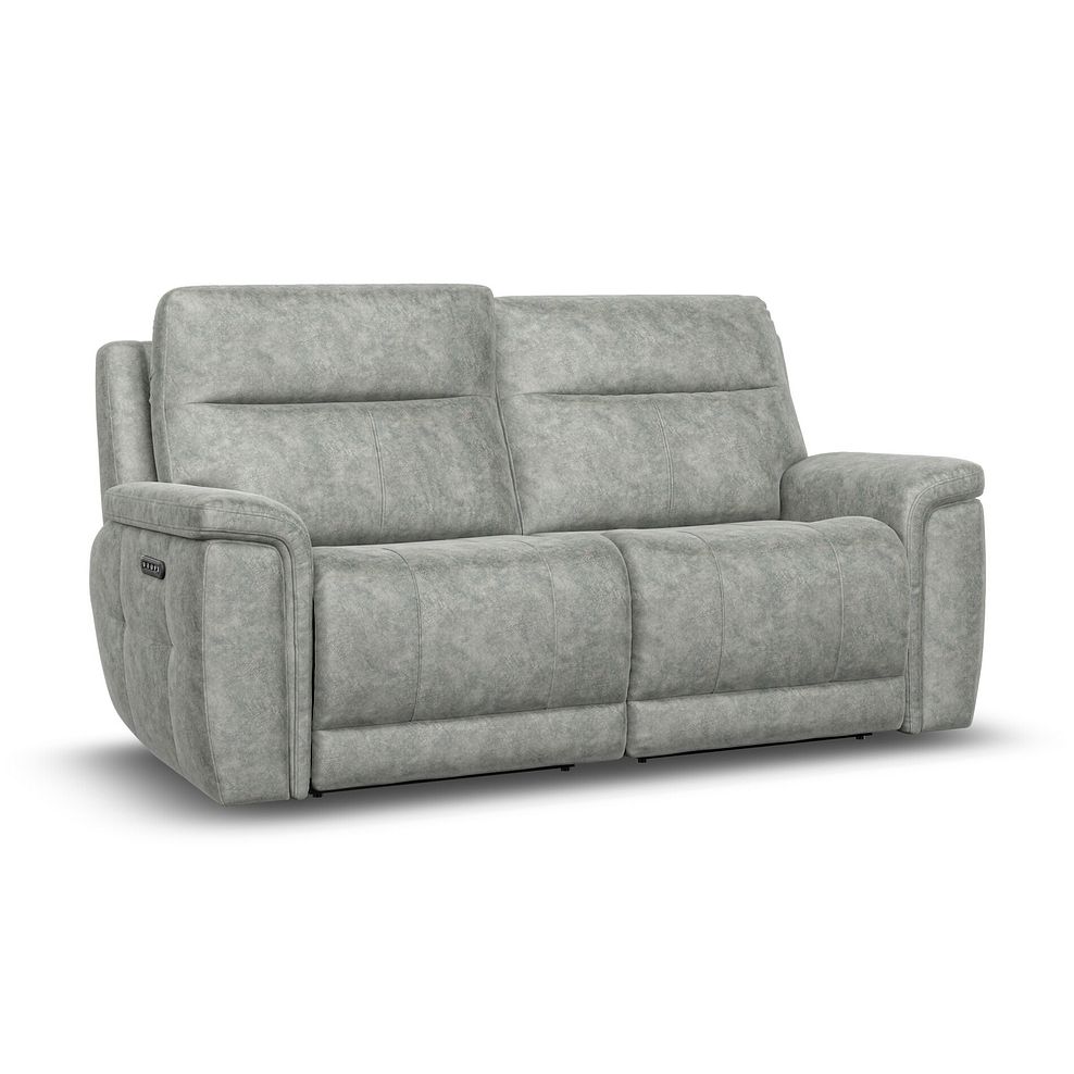Dalton 3 Seater Electric Recliner Sofa with Power Headrests in Marble Silver Fabric 2