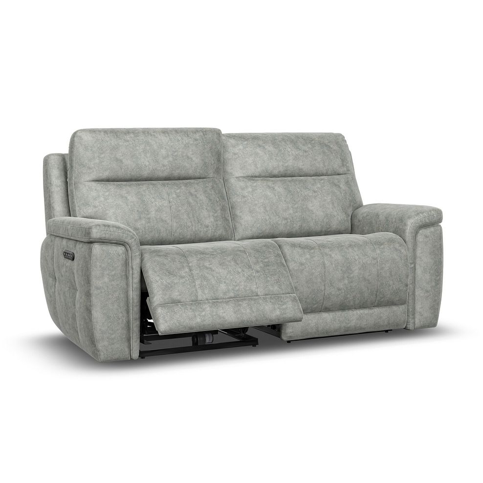 Dalton 3 Seater Electric Recliner Sofa with Power Headrests in Marble Silver Fabric 4