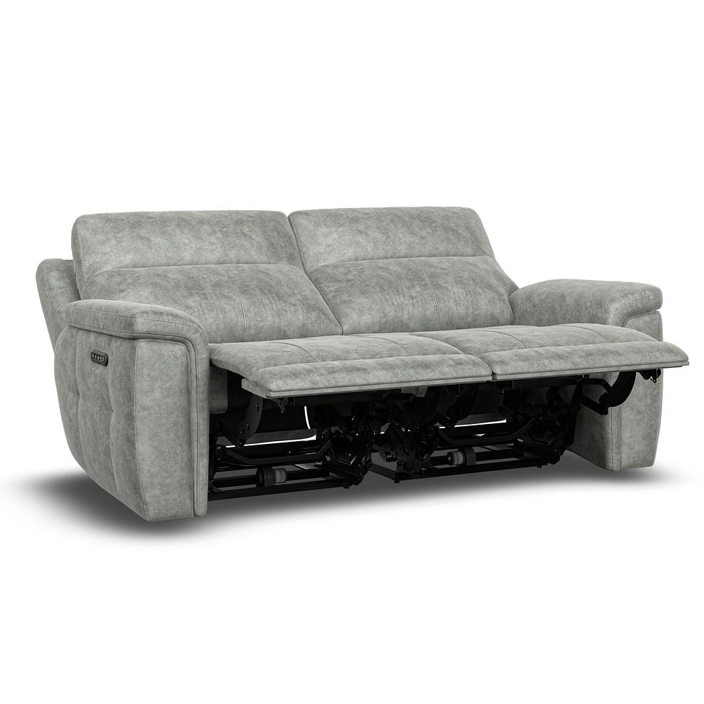 Dalton 3 Seater Electric Recliner Sofa with Power Headrests in Marble Silver Fabric 8