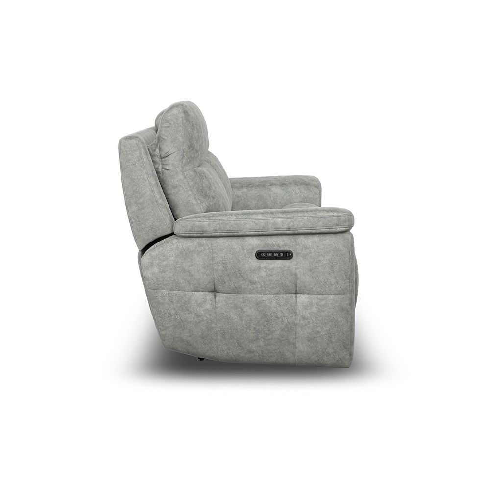 Dalton 3 Seater Electric Recliner Sofa with Power Headrests in Marble Silver Fabric 12