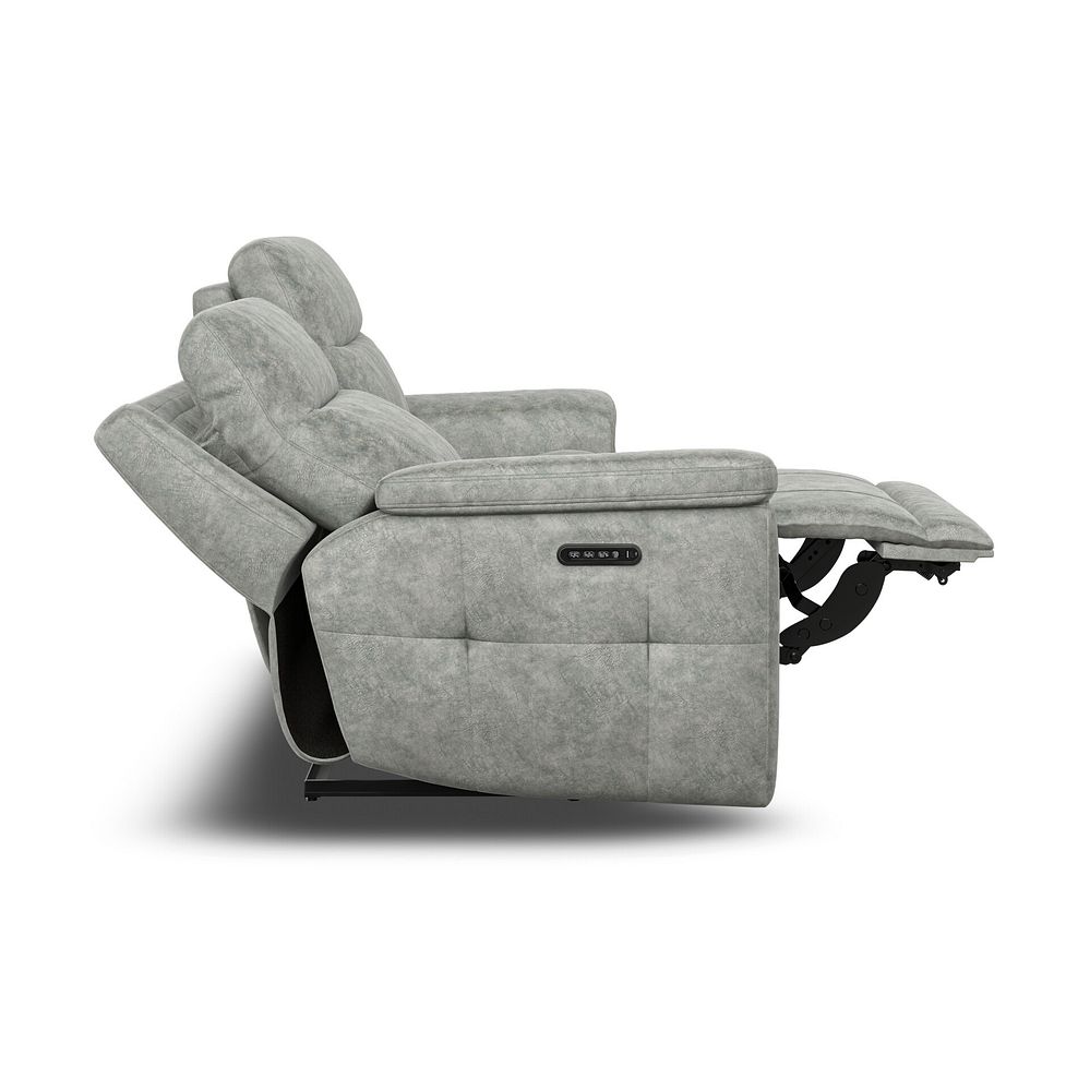 Dalton 3 Seater Electric Recliner Sofa with Power Headrests in Marble Silver Fabric 14
